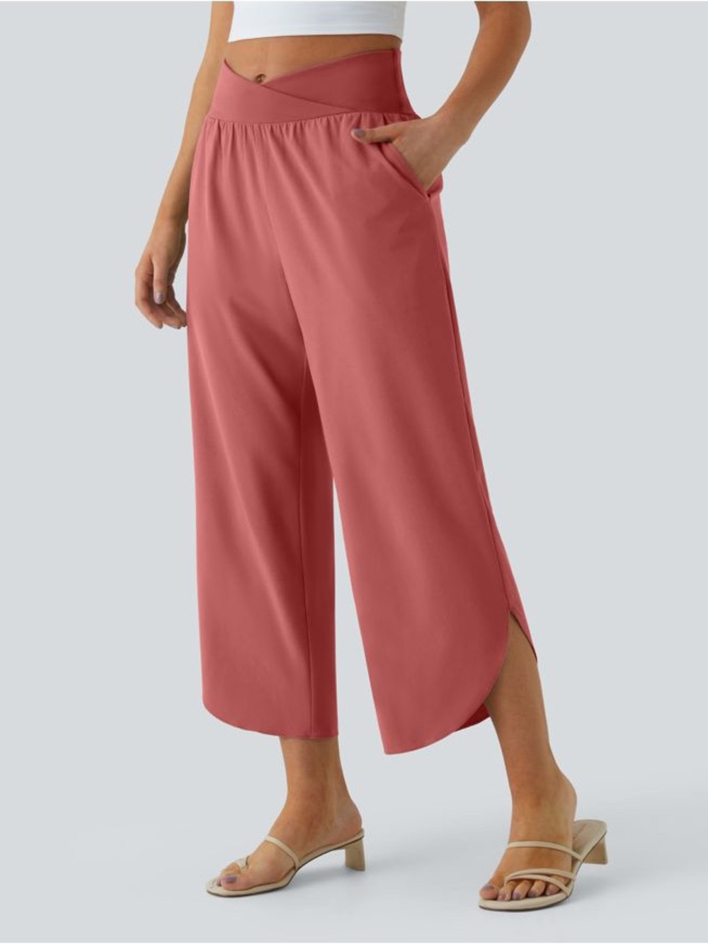 Halara Breezeful™ High Waisted Crossover Quick Dry Resort Pants with Pockets XL